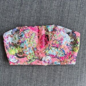 Floral Strapless Bustier Top